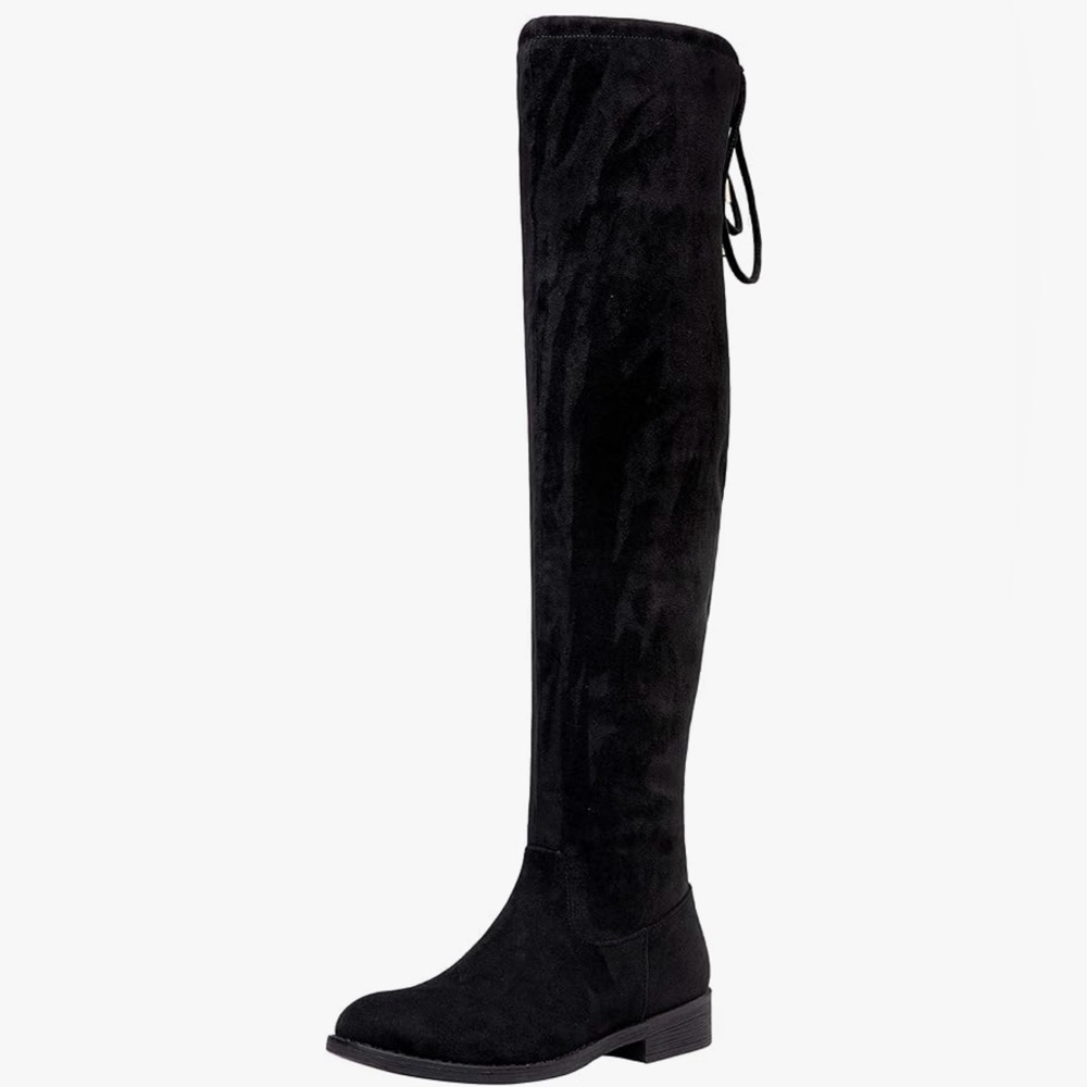 NEW Vepose 998 Vegan Suede Over The Knee High l Flat Heel Thigh High Boots 10